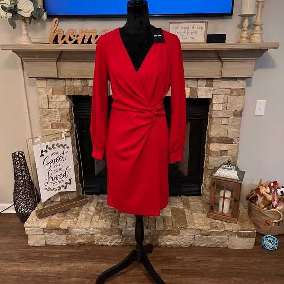 Women’s DKNY Faux Wrap Dress - Picture 1 of 9